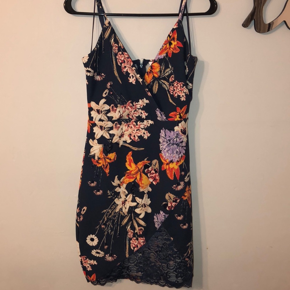 Floral Blue Bodycon Dress